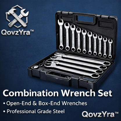 QovzYra™ Combination Wrench Set – Open-End & Box-End, Professional Grade