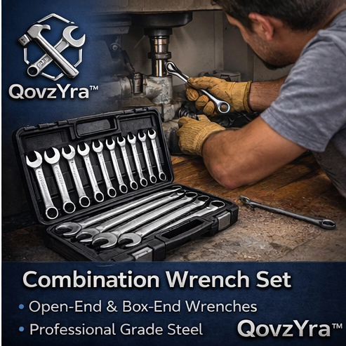 QovzYra™ Combination Wrench Set – Open-End & Box-End, Professional Grade