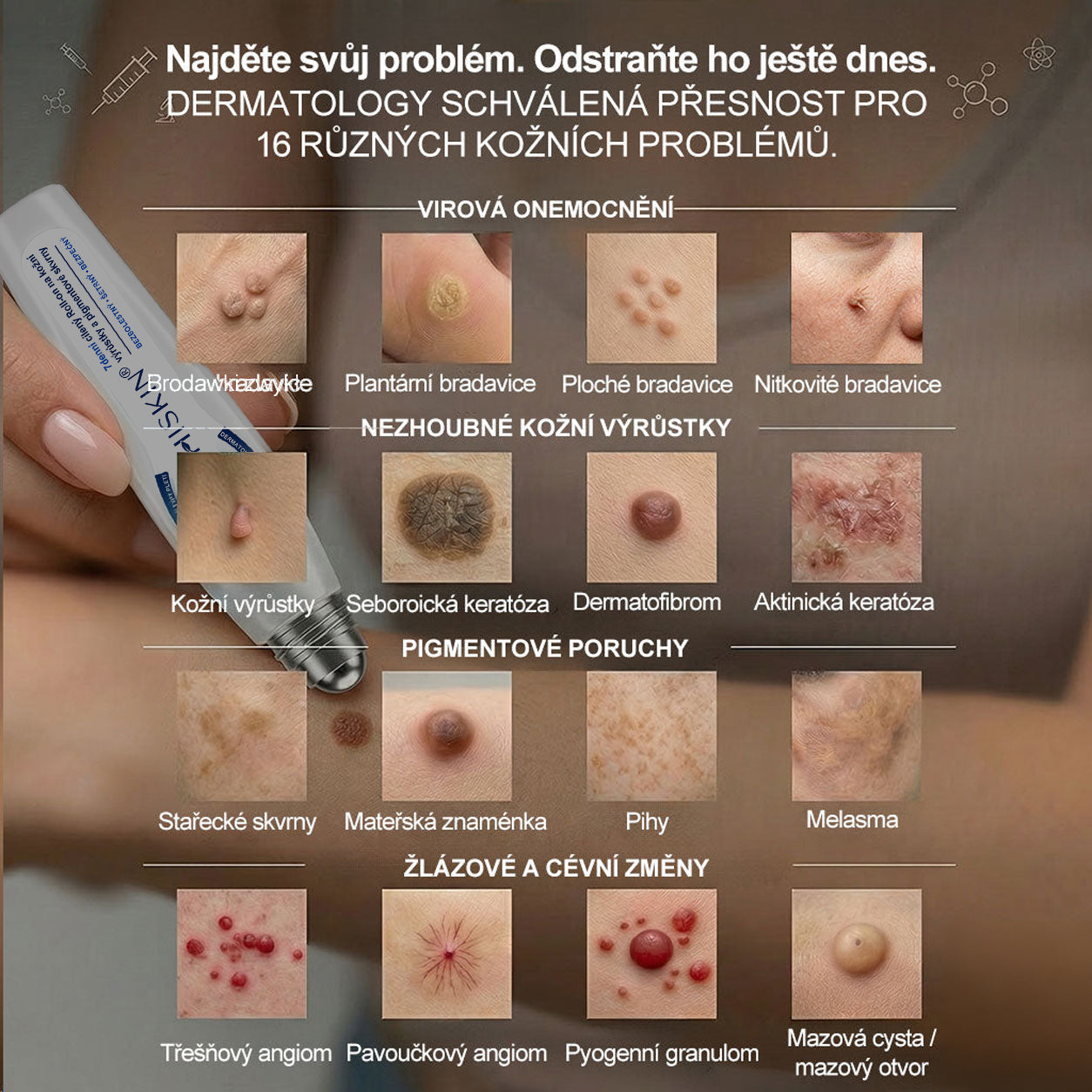 Oficiální značkový obchod | 🐬🐬🐬Hiskin® 7denní odstraňovač skvrn a pigmentových skvrn (Bezbolestný rollerball bez jizev)