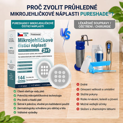 PURESHADE® 2v1 mikrojehličková + hydrokoloidní náplast🍀 | Pomáhá odstraňovat vystouplá znaménka, akné, ploché bradavice a kožní výrůstky | Pomáhá zjemnit vrásky, jizvy a nedokonalosti pleti | Diskrétní neviditelná náplast pro obličej i tělo