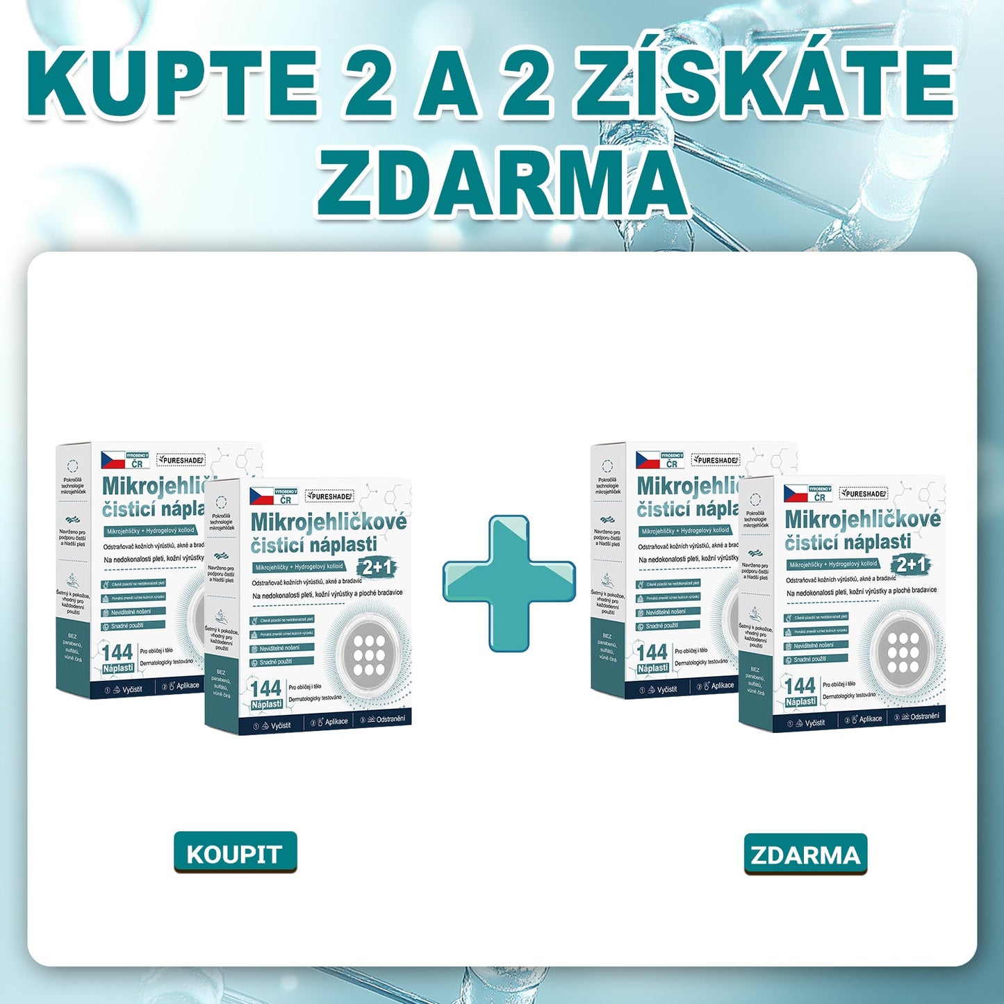 PURESHADE® 2v1 mikrojehličková + hydrokoloidní náplast🍀 | Pomáhá odstraňovat vystouplá znaménka, akné, ploché bradavice a kožní výrůstky | Pomáhá zjemnit vrásky, jizvy a nedokonalosti pleti | Diskrétní neviditelná náplast pro obličej i tělo